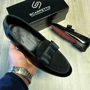 BowTie Black Men's Genuine Leather Loafer